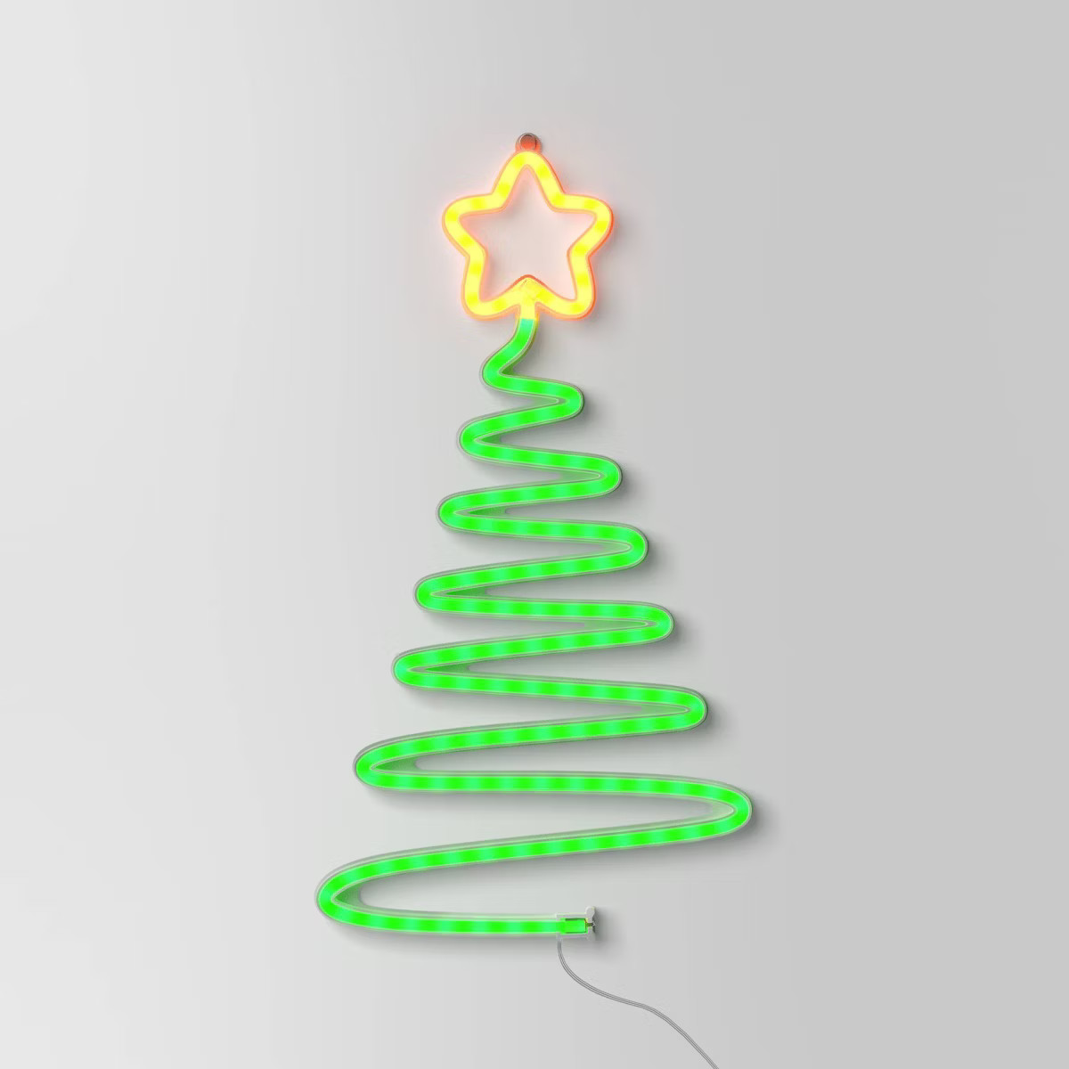 LED Animated Neon Christmas Tree Hangable Sign Yellow/Green - Wondershop™ | Target