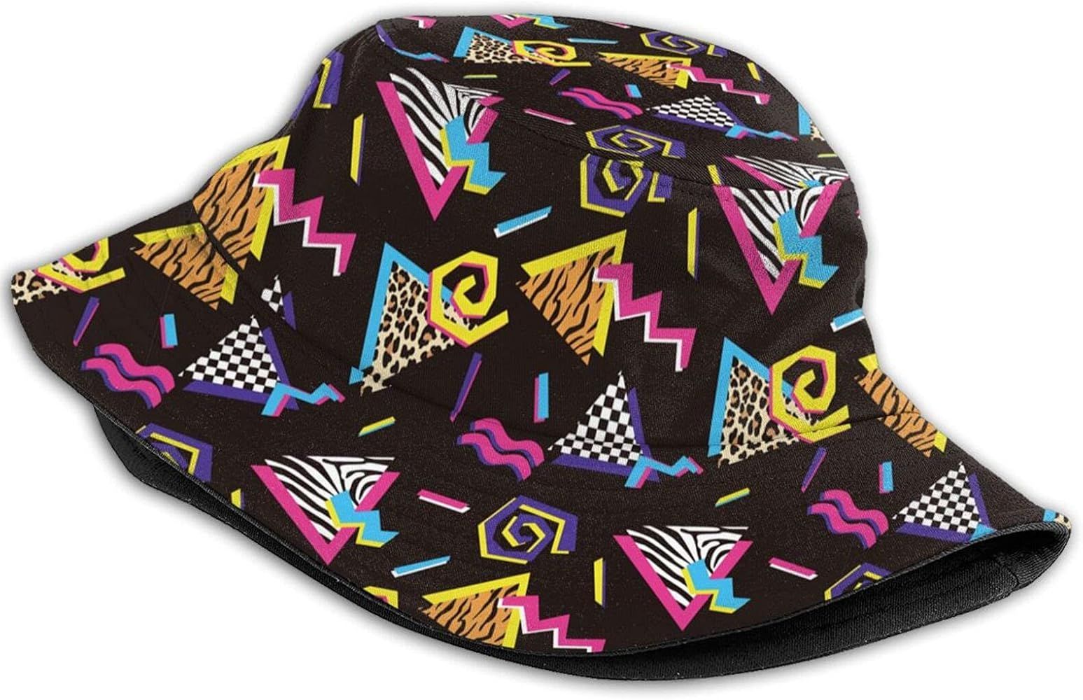 Shuwekk Retro Vintage 80s or 90s Geometric Leopard Animal Print Bucket Hat for Men Women,Trendy Prin | Amazon (US)