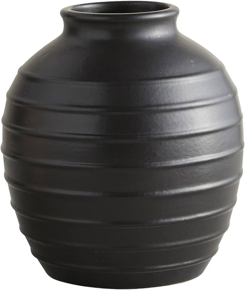 47th & Main Ridged Ceramic Bud Vase, 6.5" Tall, Matte Black | Amazon (US)