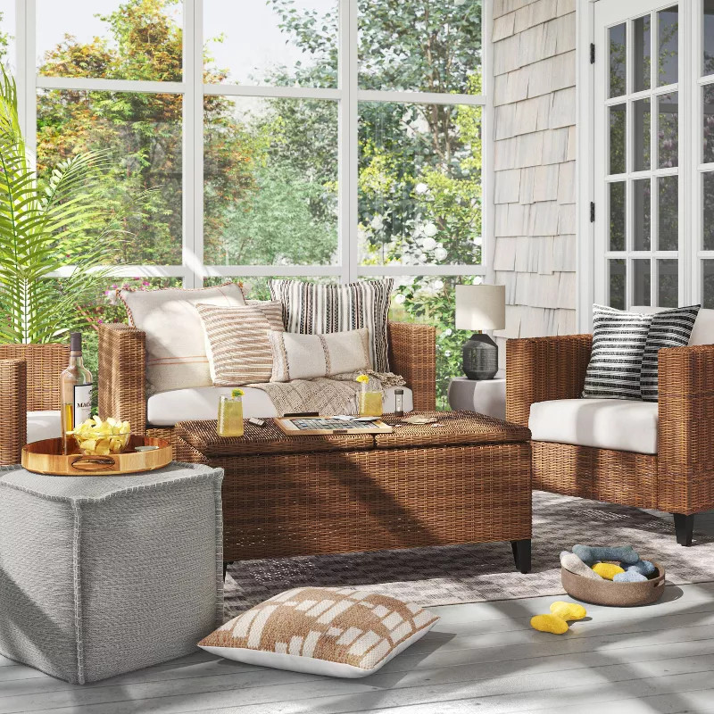 Sun Bleached Striped Outdoor Throw Pillow - Threshold™ | Target