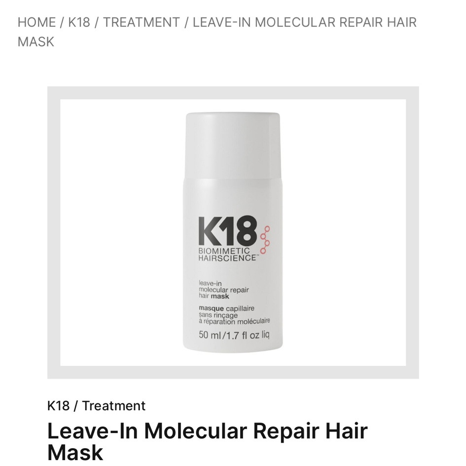 Hair repair k18
Stylist recommended 


#LTKbeauty #LTKU #LTKGiftGuide