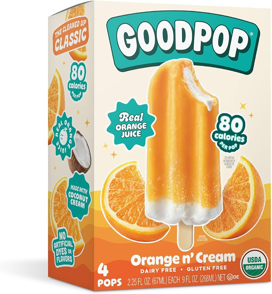 Goodpop, Dairy Free Orange and Cream Bars, 4 Count | Amazon (US)