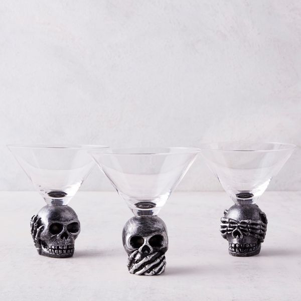 Wise Skulls Martini - Set Of 3 | Zgallerie | Z Gallerie