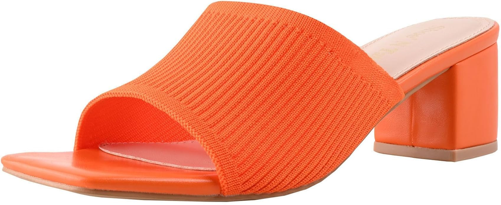 Shoe'N Tale Heeled Sandals For Women Square Open Toe Heeled Mules Chunky Block Low Heel Slip On S... | Amazon (US)