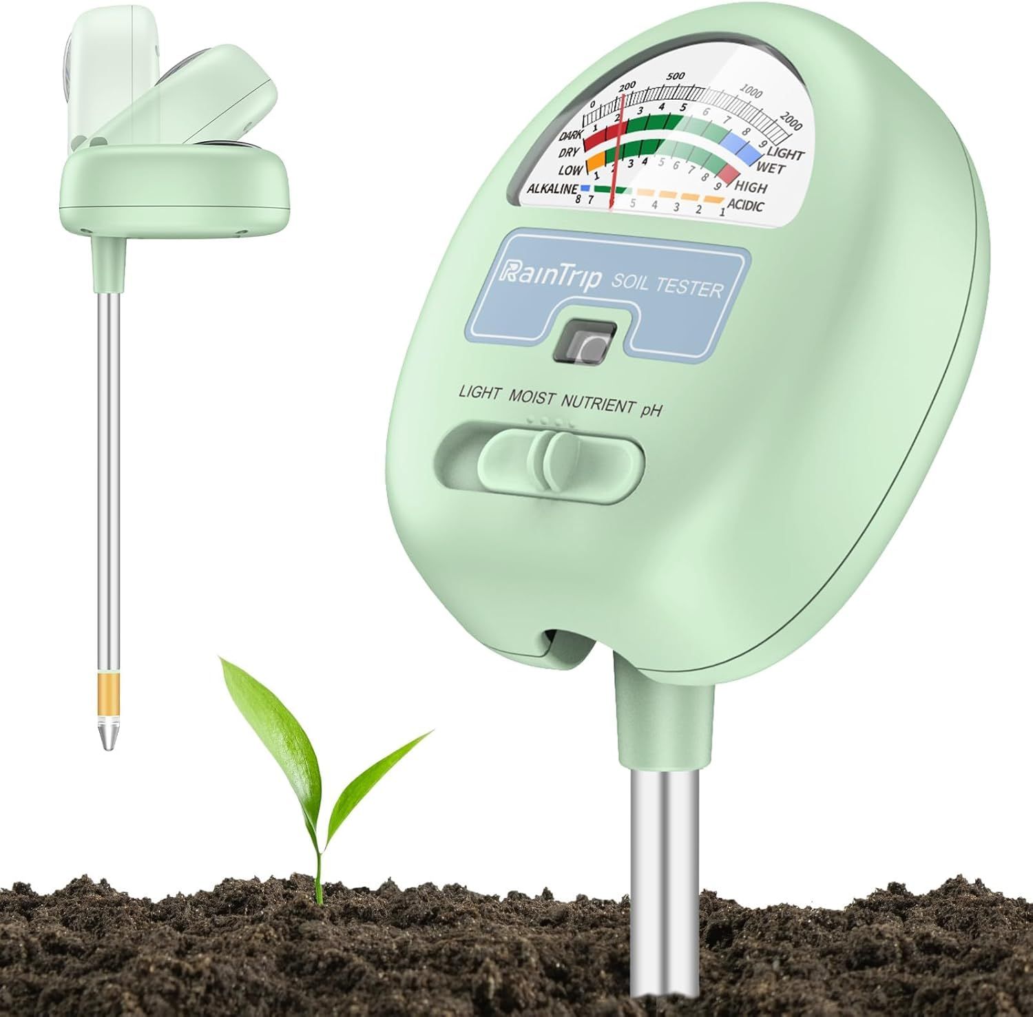 Soil Moisture Meter,4-in-1 Soil Ph Meter, Soil Tester for Moisture, Light,Nutrients, pH,Soil Ph T... | Amazon (US)