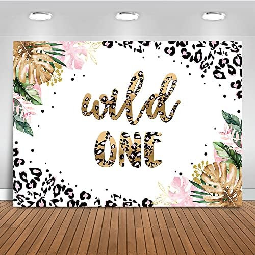 Mocsicka Leopard Wild One Backdrop Girls Pink Safari Theme 1st Birthday Party Background Leopard ... | Amazon (US)