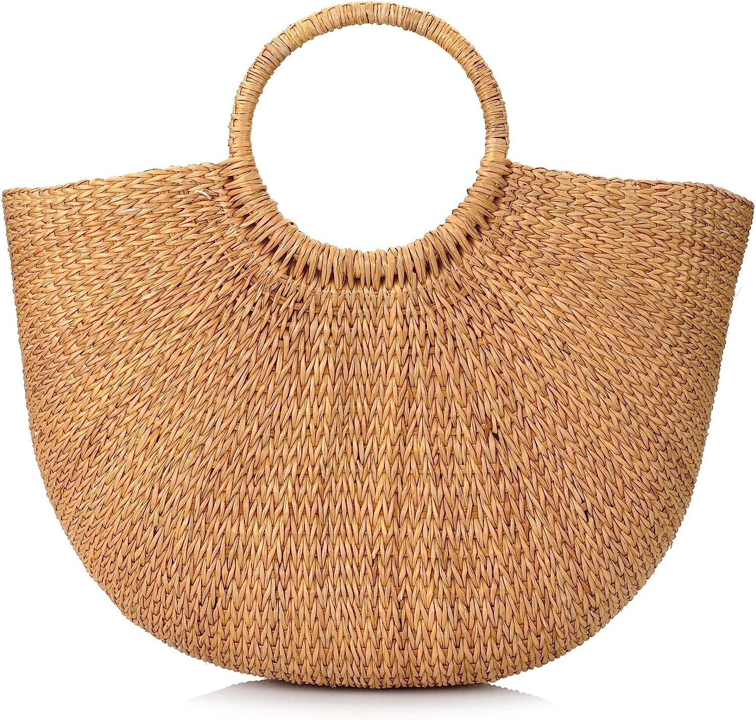 Woven Straw Bags Summer Beach Tote Bag for Women | Amazon (US)