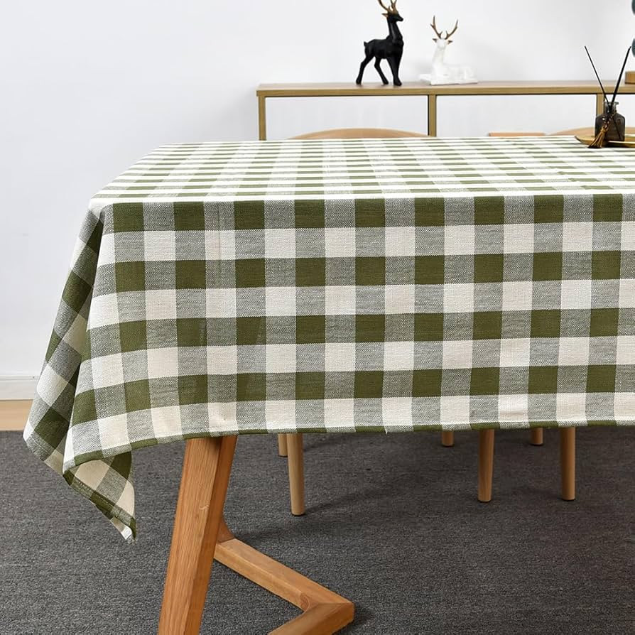 Gingham Tablecloth Rectangle Table Cloth Heavy Duty Cotton Checkered Table Cover for Spring Picni... | Amazon (US)