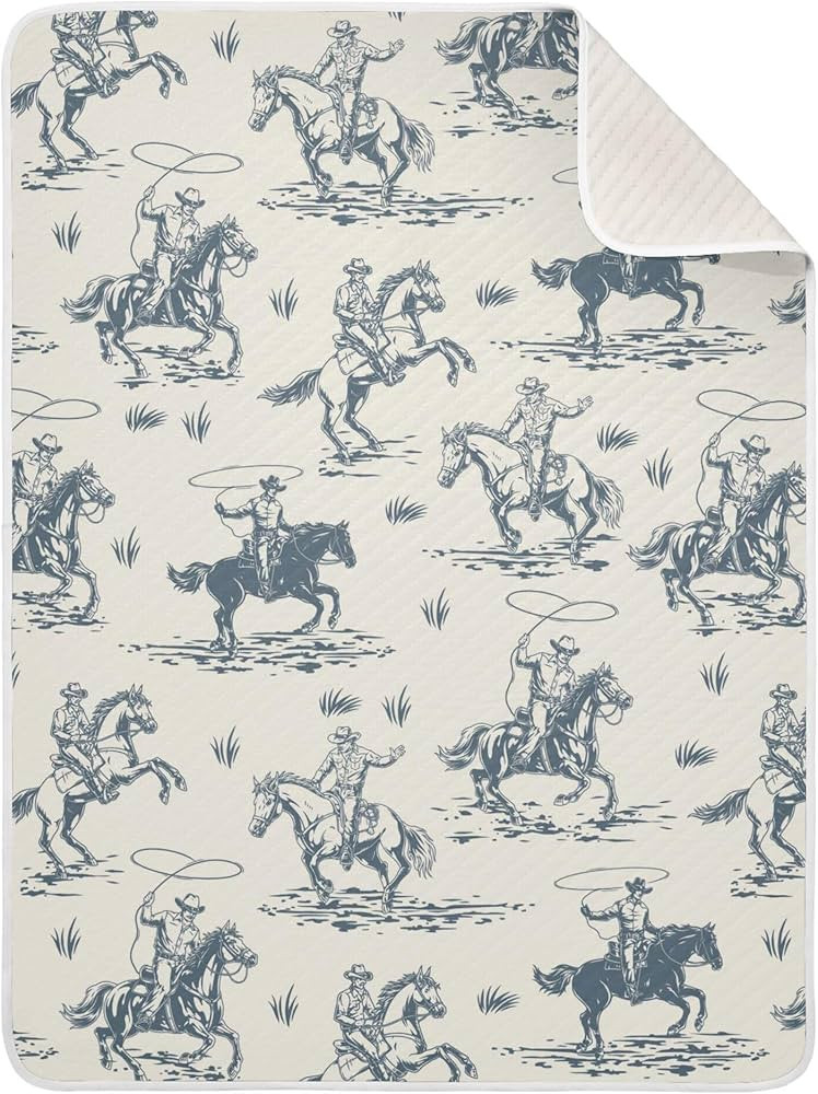 Cowboys Horse Western Baby Blankets Soft Warm Crib Stroller Blanket for Toddler Newborn Girls Boy... | Amazon (US)