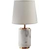 Rivet Mid Century Modern Marble Table Decor Lamp With LED Light Bulb - 14 Inches, White Marble an... | Amazon (US)