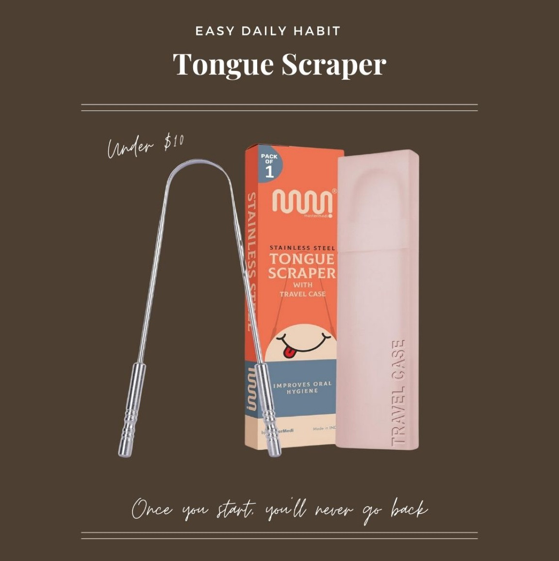 Easy healthy habit. Tongue scraper. Amazon find. Under $10. 