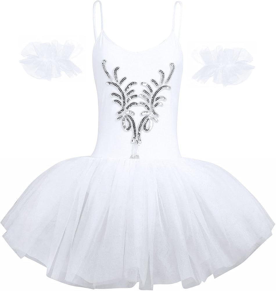 iiniim Women Adult Swan Lake Costumes Ballet Dress Leotard Tutu Dance Dress with Arm Band | Amazon (US)