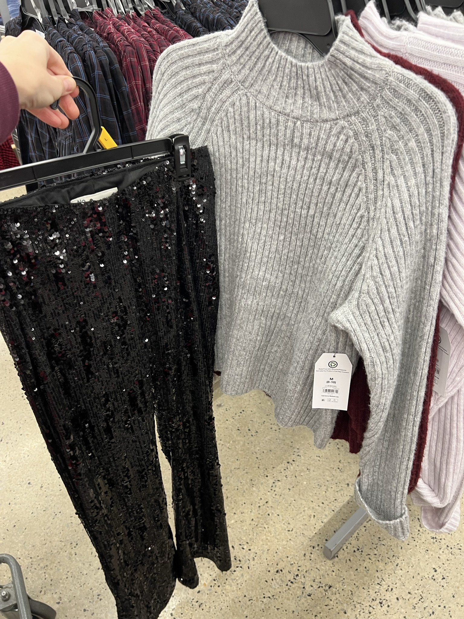 New Year’s Eve outfit idea with these Walmart sequin pants and a cozy sweater. #walmartfashion 

#LTKFindsUnder100 #LTKHoliday #LTKFindsUnder50