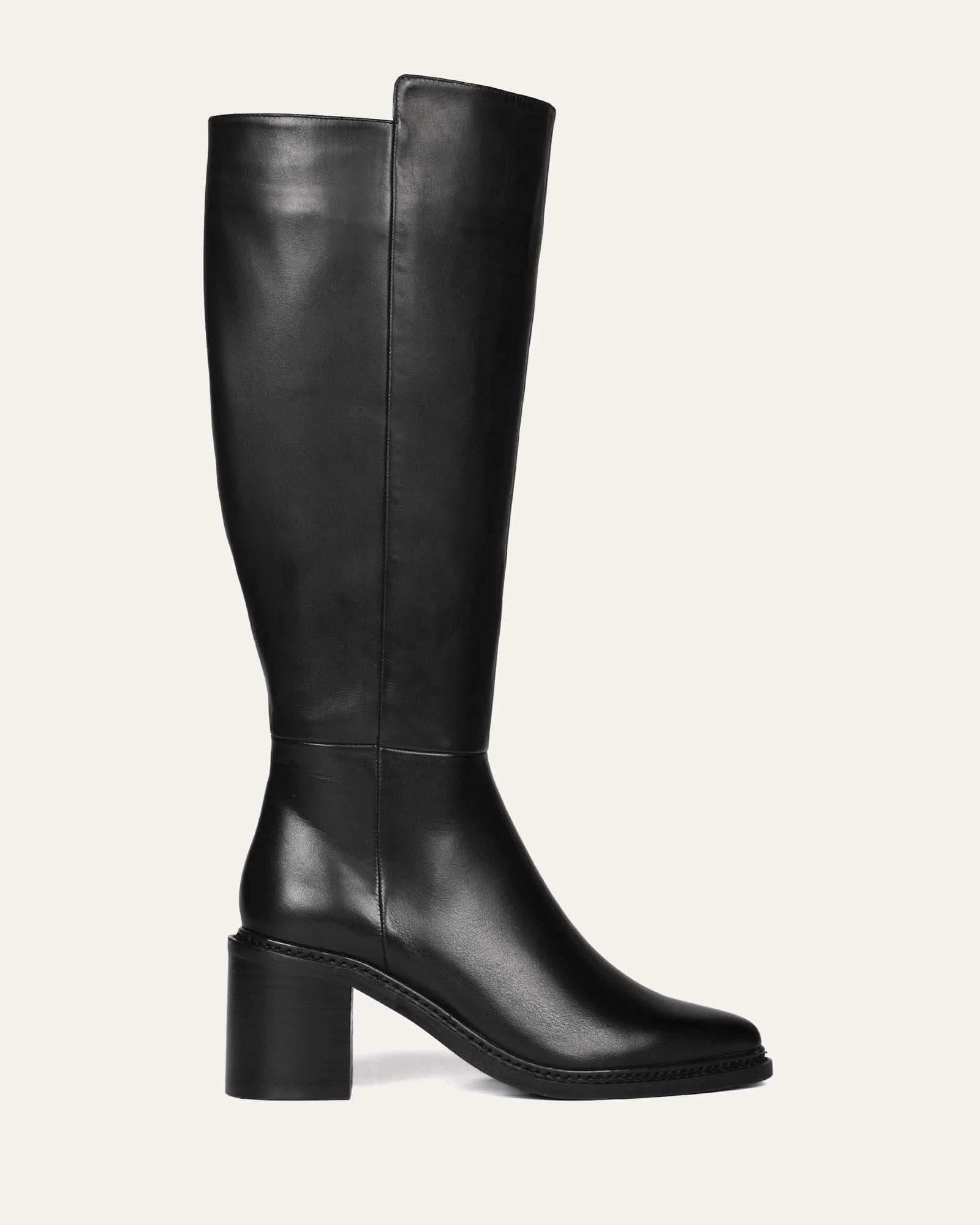 ANISSA KNEE BOOTS BLACK LEATHER | Jo Mercer (AU)