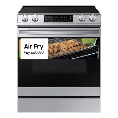 Samsung  30-in Smooth Surface 5 Elements 6.3-cu ft Self-Cleaning Air Fry Convection Oven Slide-i... | Lowe's