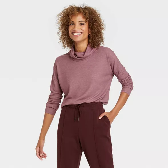 Women's Long Sleeve Turtleneck Waffle T-Shirt - A New Day™ | Target