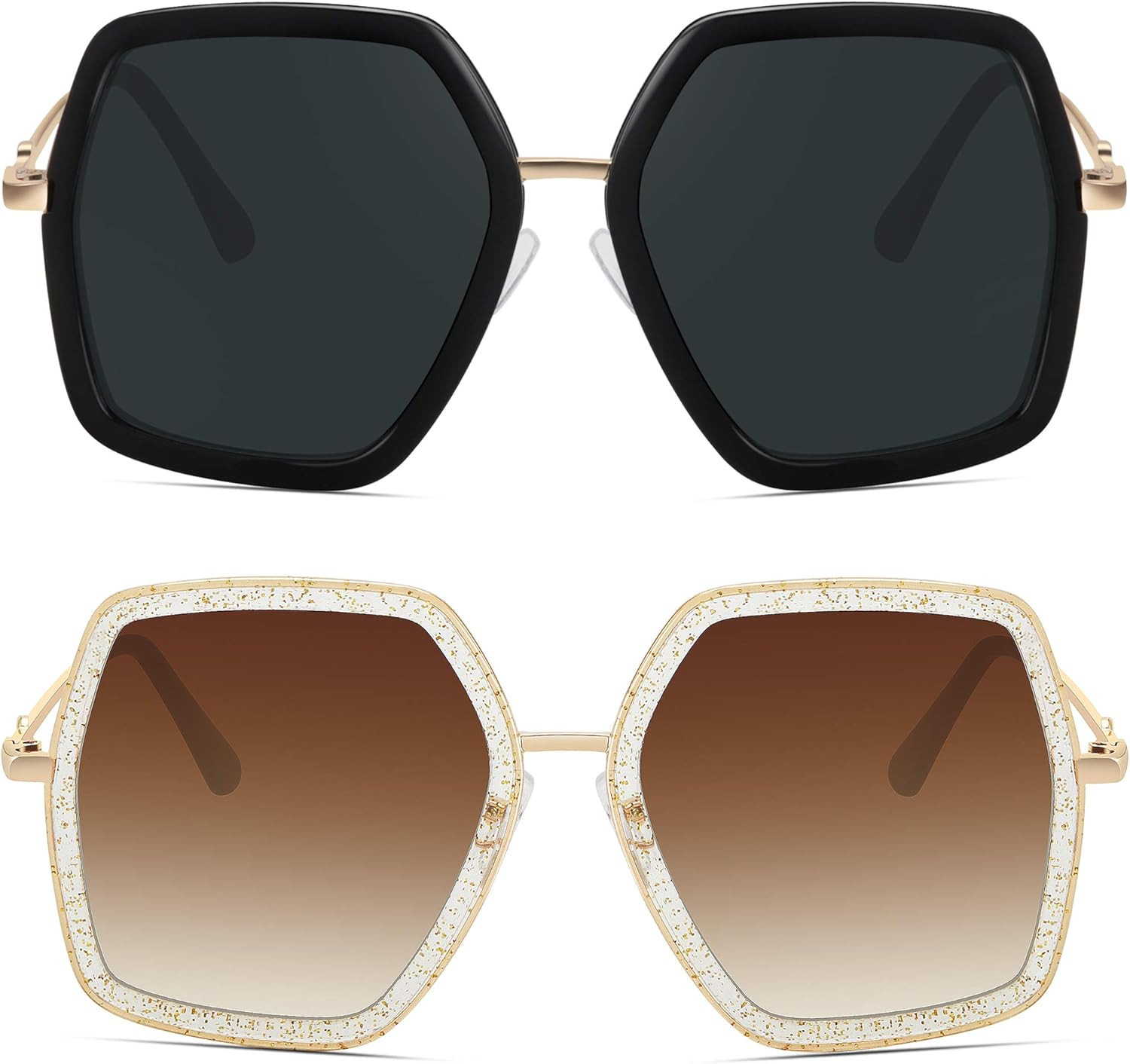 WOWSUN Oversized Big Fashion Sunglasses For Women Irregular Fashion Shades | Amazon (US)