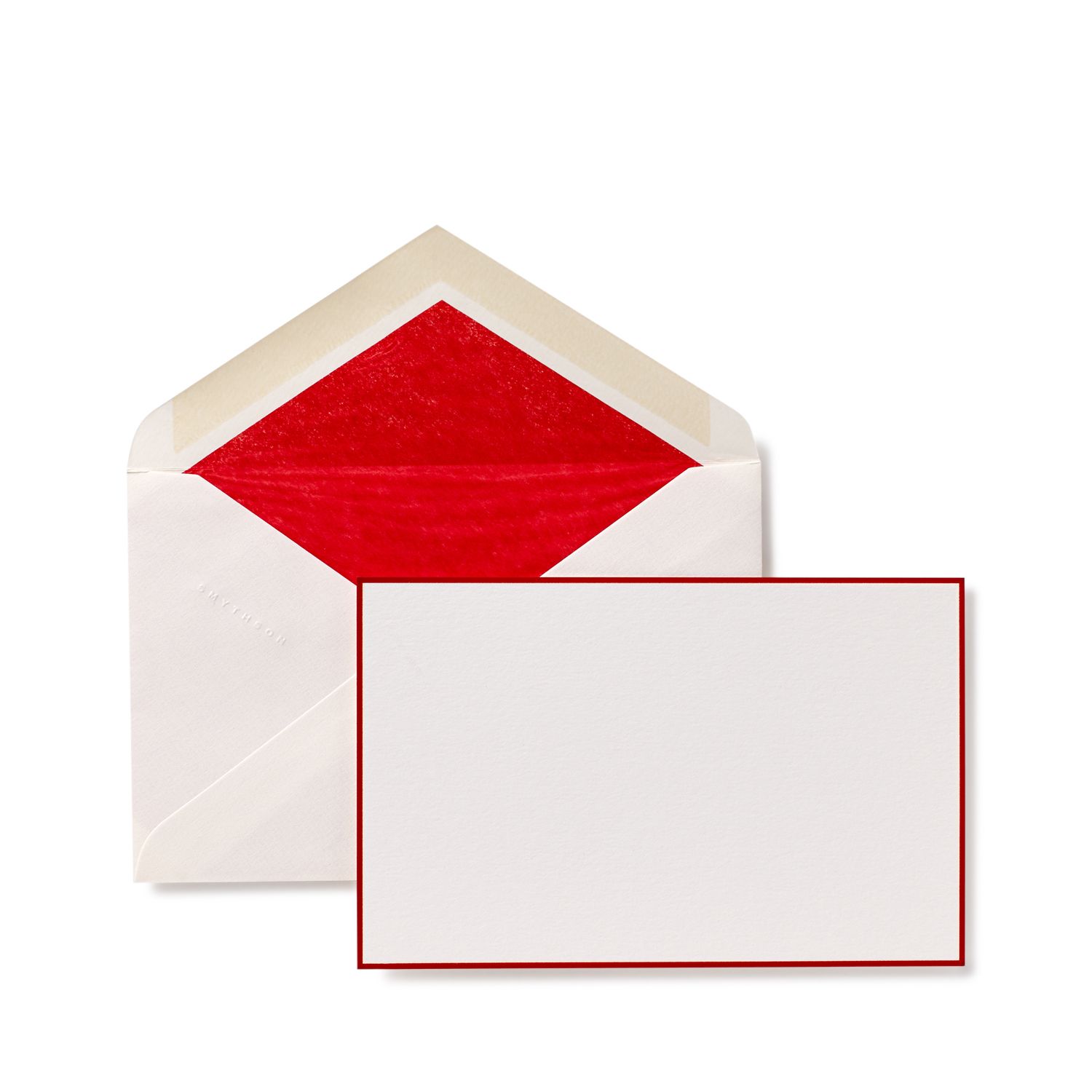Bordered Correspondence Cards in poinsettia red | Smythson | Smythson
