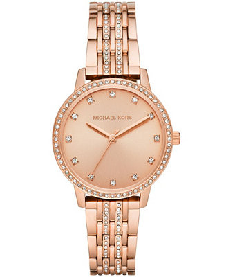 Women's Melissa Rose Gold-Tone Stainless Steel Bracelet Watch 35mm | Macy's