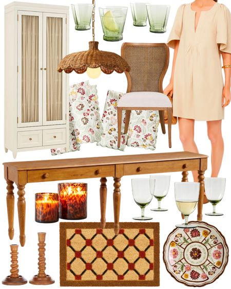 Fall decor, fall finds, fall outfit, fall ootd, fall style, fall decorating, fall home decor, decor inspo, neutral home, console table, turned wood, mango wood, storage cabinet, China cabinet, scalloped rattan light, fall tablescape, doormat, dining room, dining table, tortoise, floral napkins, floral plates, fall florals, grandmillennial home, coastal home, classic home, traditional home

#LTKunder100 #LTKhome #LTKSeasonal