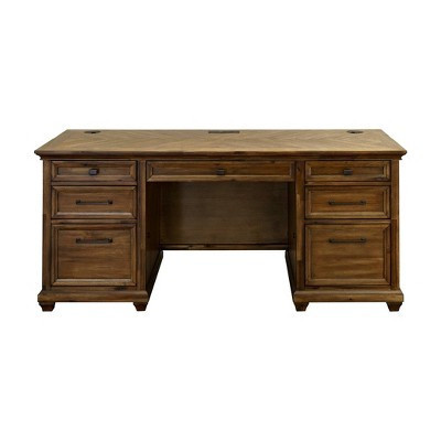Porter Traditional Wood Office Desk Brown - Martin Furniture | Target