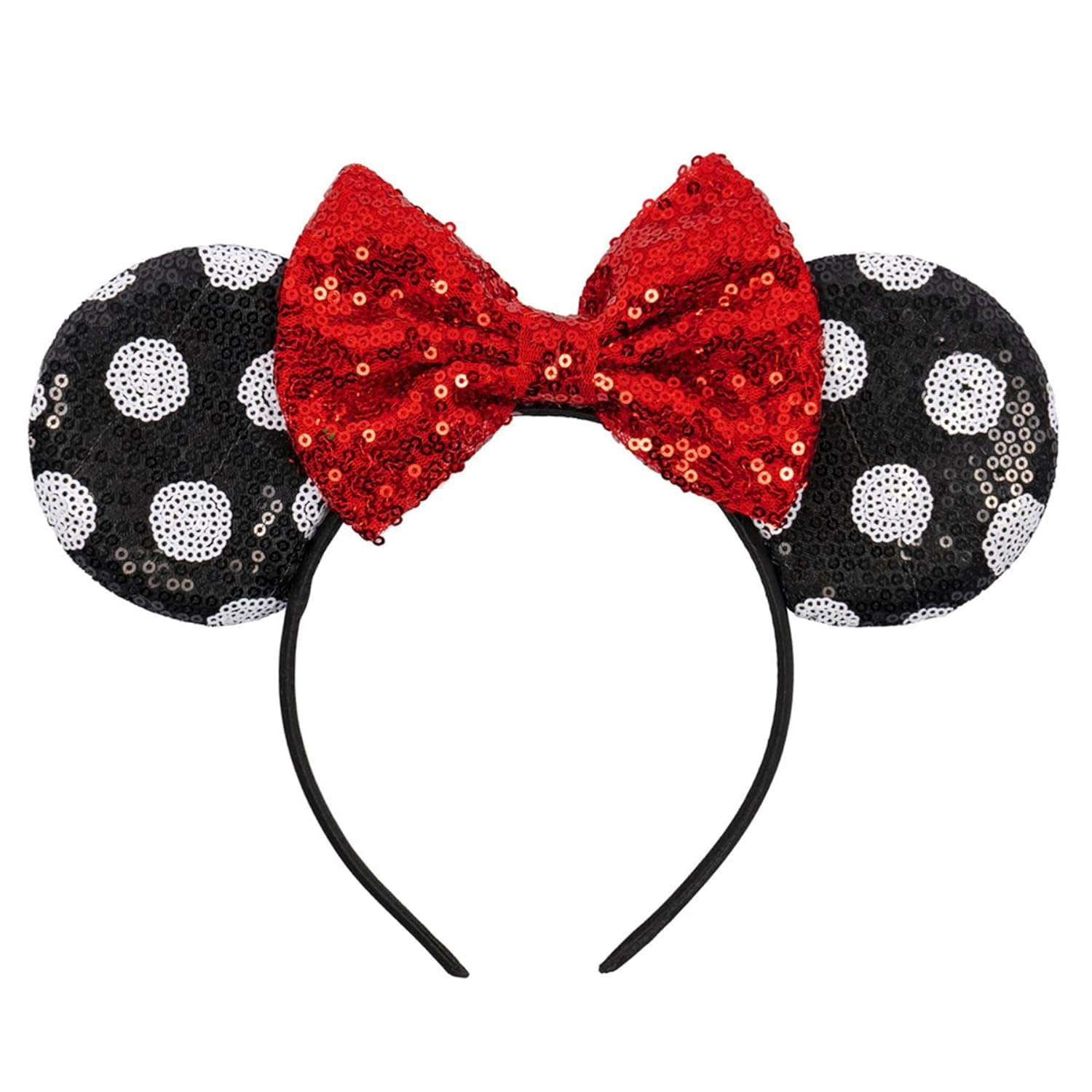 Mouse Ears Headbands Women Mice Ears Headhand Bows Shiny Glitter Birthday Party Themed Events(Red... | Amazon (US)