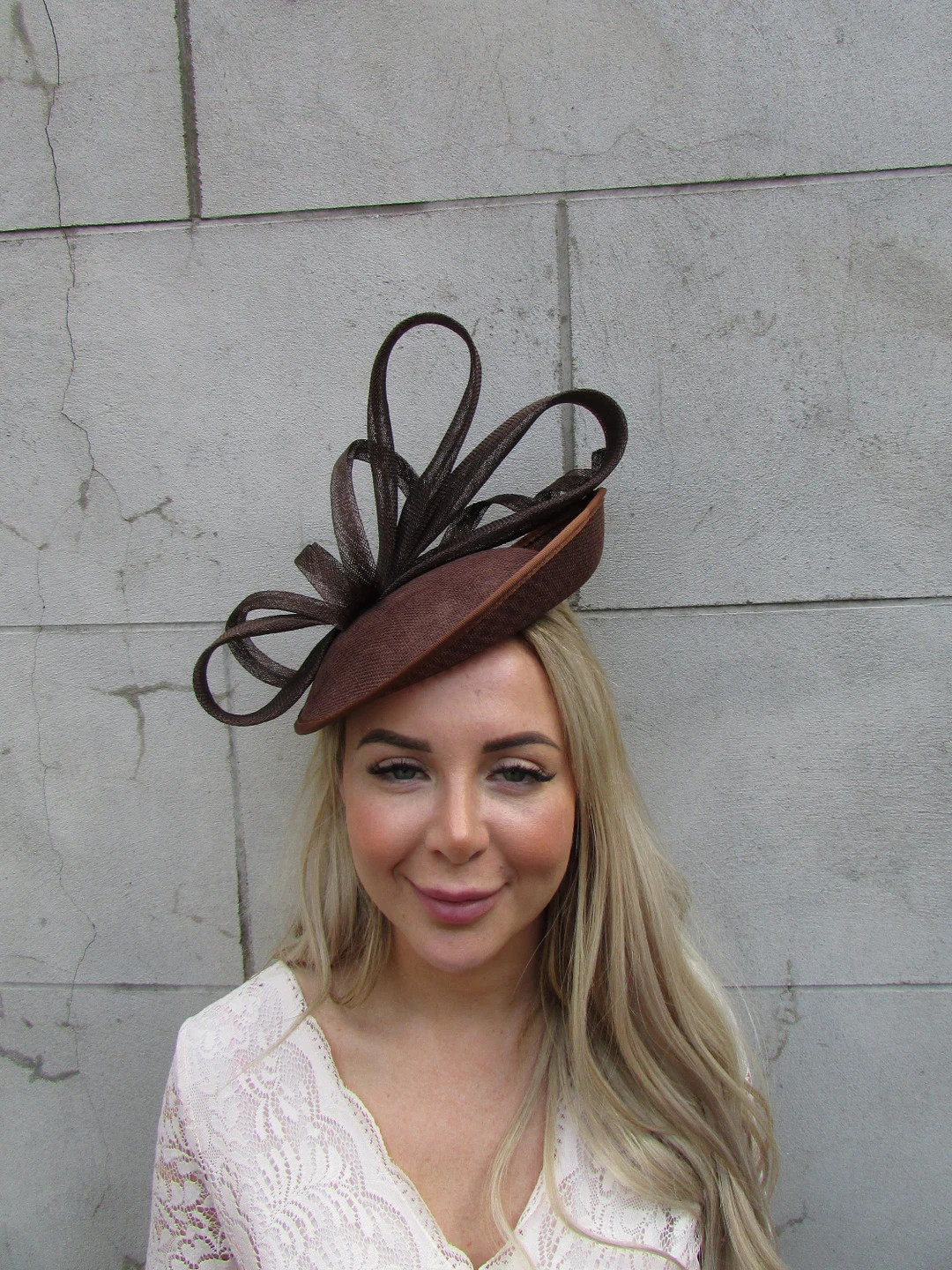 Large Brown Fascinator Disc Saucer Hat Sinamay Wedding Guest Races Headband Hairband Hatinator VR... | Etsy (US)