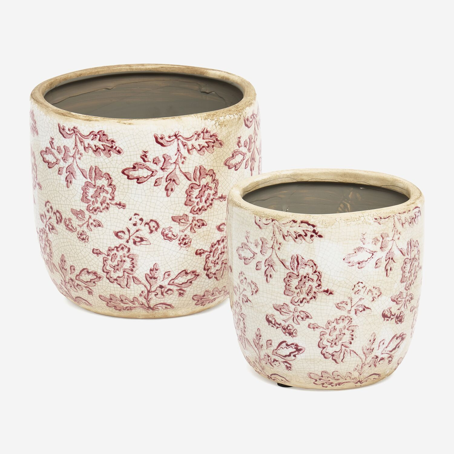 Pink Floral Stencil Ceramic Planters | TK Maxx