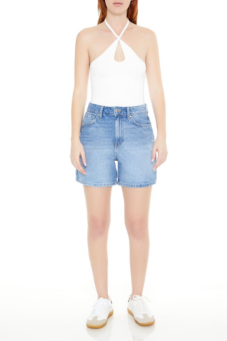 Women's High-Rise Denim Bermuda Shorts in Light Denim, 25 | Forever 21