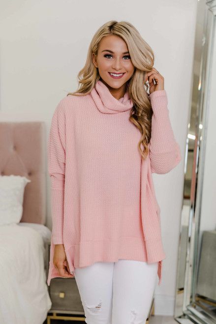 Looking Back At You Pink Sweater | The Pink Lily Boutique