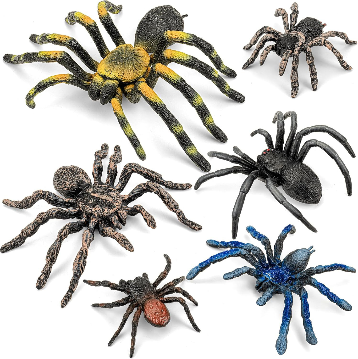 6PCS Fake Spiders Figurines, Plastic Spiders Prank Toy for Kids | Amazon (US)
