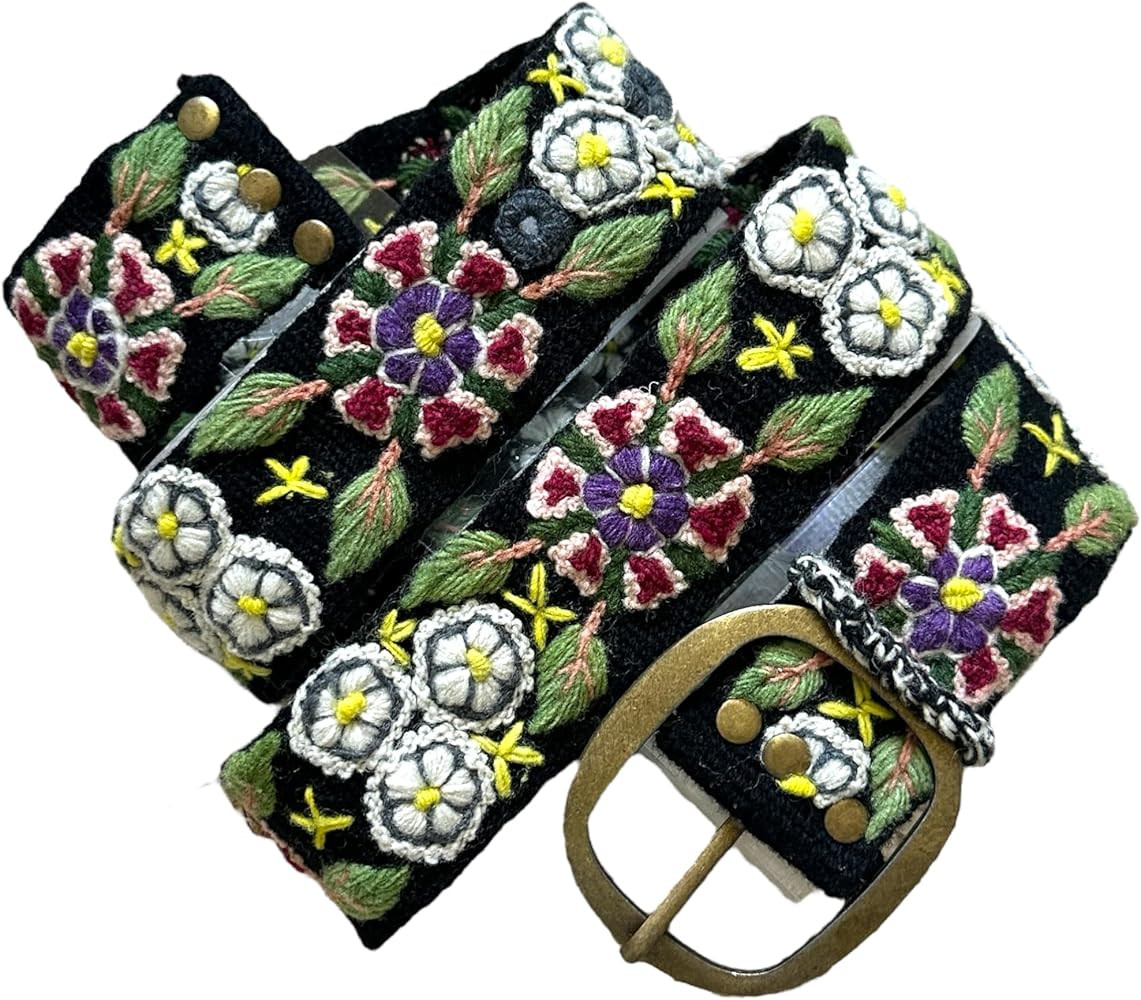 Embroidered Belt, Embroidered Belt for Women, Peruvian Embroidered Belt, Handmade - Garden Blooom... | Amazon (US)