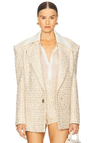 Bronx and Banco Blake Sequin Blazer in Ivory from Revolve.com | Revolve Clothing (Global)