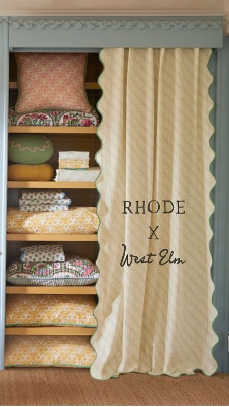 RHODE x West Elm collaboration is dreamy. 

Home decor, lifestyle, British inspired, Indian inspired, block print, batik pattern, summer decor, scalloped curtains, mix and match patterns, floral napkins

#LTKunder100 #LTKhome #LTKunder50