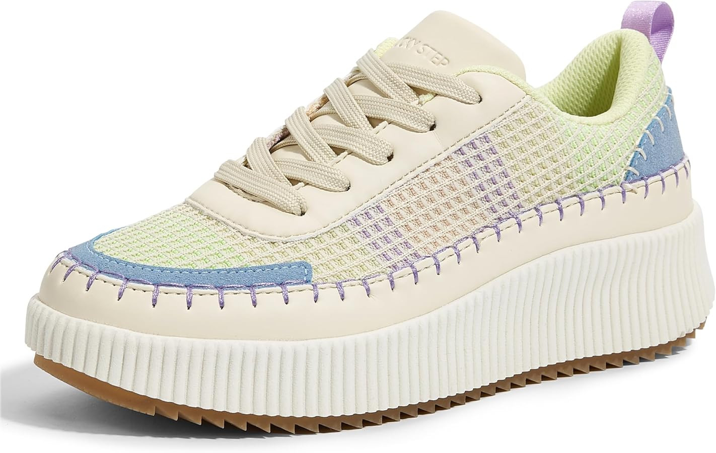 LUCKY STEP Women's Platform Sneakers Rhinestone Fashion Chunky Casual Sparkly Retro Braided Walki... | Amazon (US)