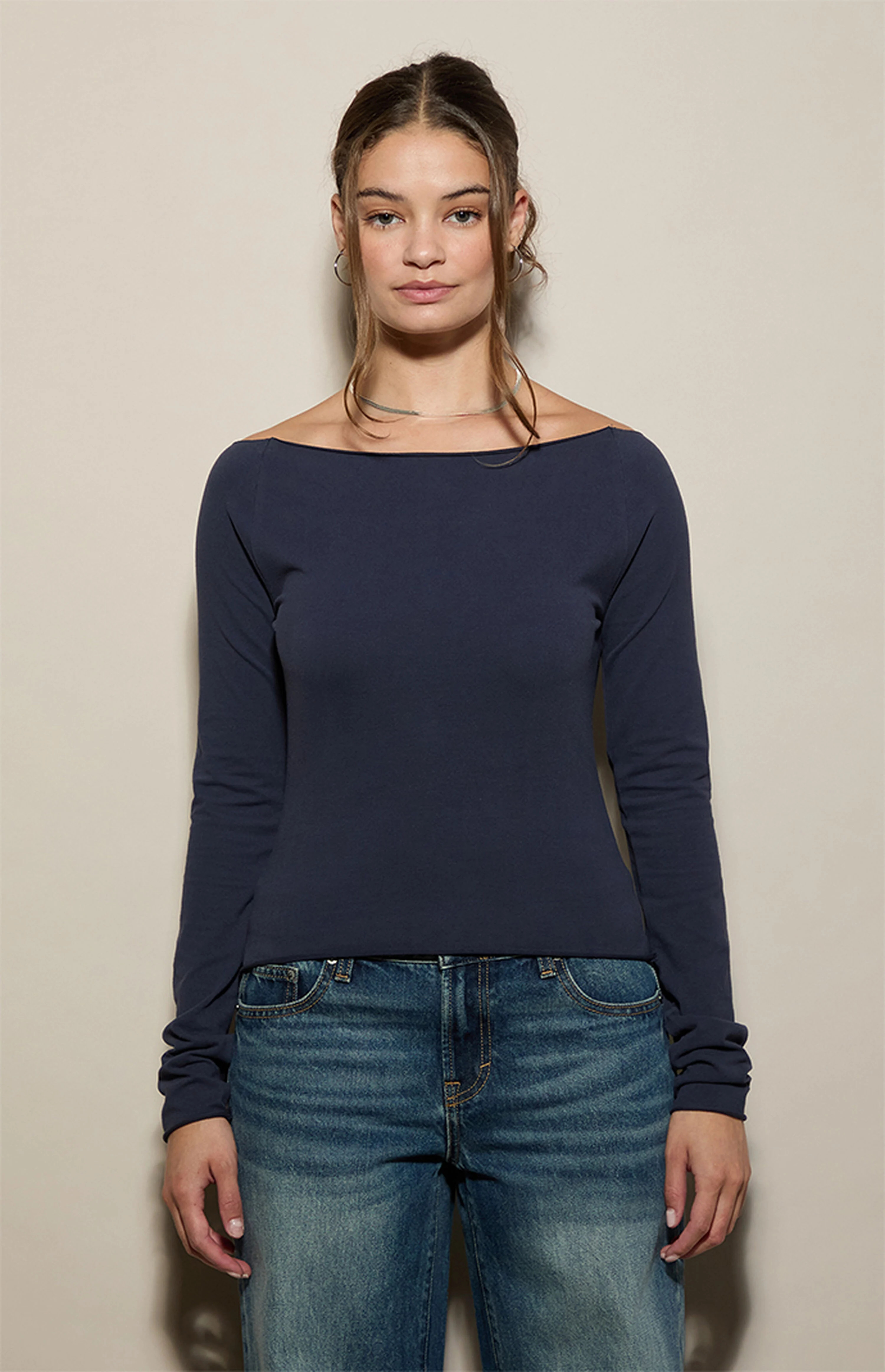 Pacsun Mia Off-The-Shoulder Long Sleeve T-Shirt | PacSun