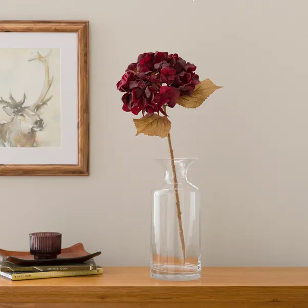 Artificial Dried Look Red Hydrangea Stem | Dunelm (migrated)