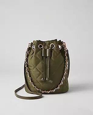 Weekend Quilted Drawstring Bucket Bag | Ann Taylor (US)