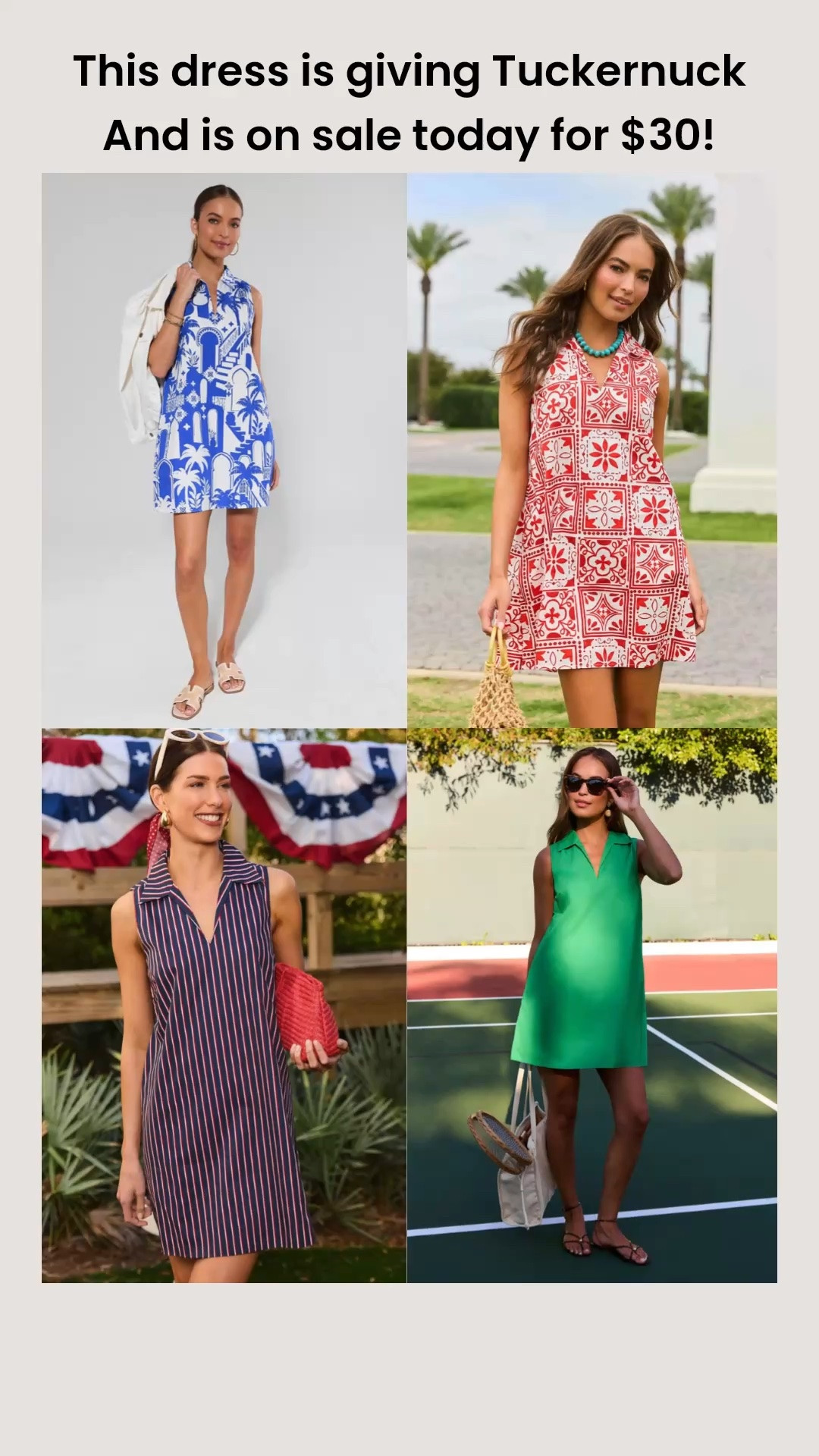 This dress comes in several colors and patterns and gives major tuckernuck vibes. I believe it would work well us tall gals and you can belt it if youre shorter.

#LTKSaleAlert #LTKTravel #LTKSeasonal