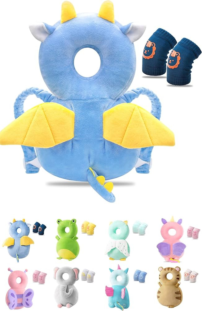 JEJA Baby Head Protector Backpack and Baby Knee Pads for Crawling, Adjustable Head Back Protectio... | Amazon (UK)