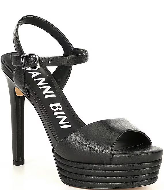Gianni Bini Ophyliah Leather Ankle Strap Stiletto Platform Dress Sandals | Dillard's | Dillard's