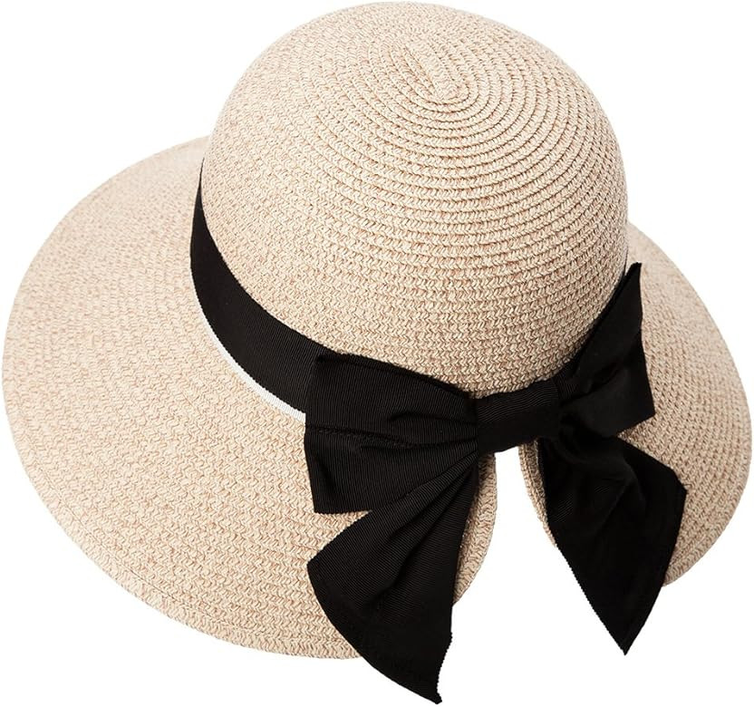 Siggi Womens Floppy Summer Sun Beach Straw Hat UPF50 Foldable Wide Brim 55-60cm | Amazon (US)