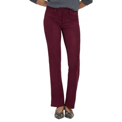 NYDJ Marilyn Straight Leg Faux Suede Pants in Black at Nordstrom, Size 14 | Nordstrom