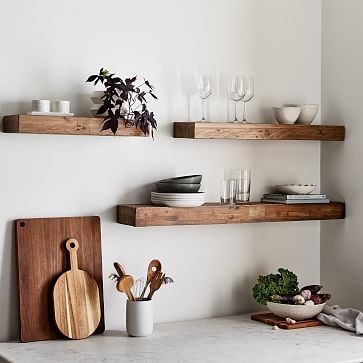 Pine Floating Wall Shelves, Wall Shelf, Floating Shelf, Wood Shelves, Wall Decor, Shelf Style | West Elm (US)