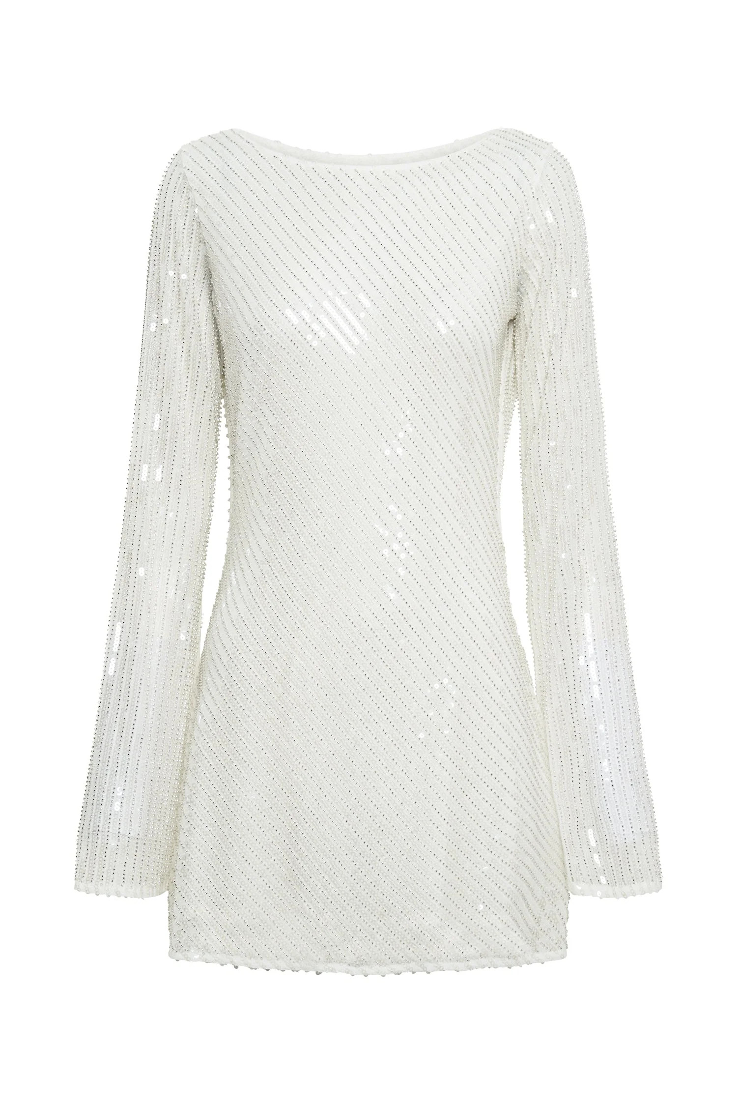 Nala Sequin Mini Dress - White | MESHKI US