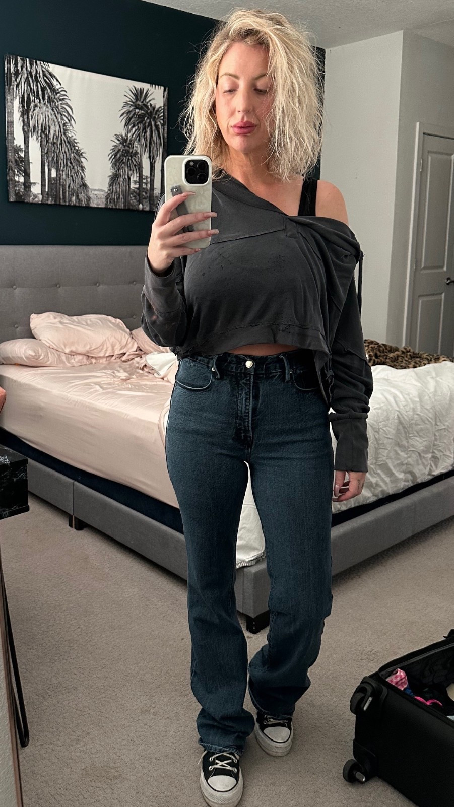 Favorite jeans and chucks #goodamerican #converse #bedroomvibes 

#LTKOver40 #LTKHome #LTKShoeCrush