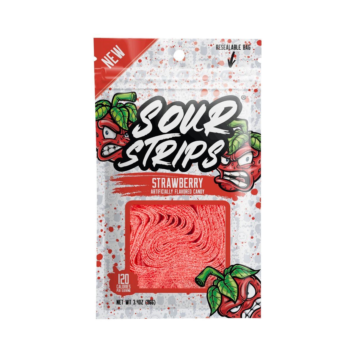 Strawberry Sour Strips Candy - 3.4oz | Target