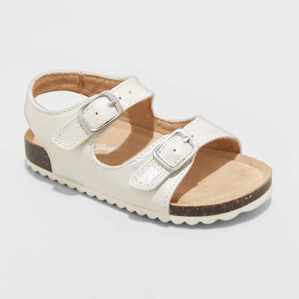 Toddler Girls' Tisha Footbed Sandals - Cat & Jack White 7 | Target