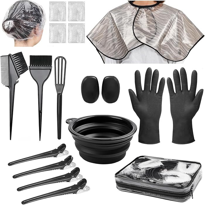 19 Pcs Professional Hair Bleach Kit Hair Coloring Products with Hair Dye Brush, Hair Color Bowl, ... | Amazon (US)