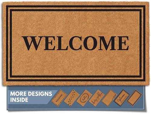 Barnyard Designs Natural Coco Coir Heavy Duty Backing Doormat - Large Cute Non-Slip Front Door We... | Amazon (US)